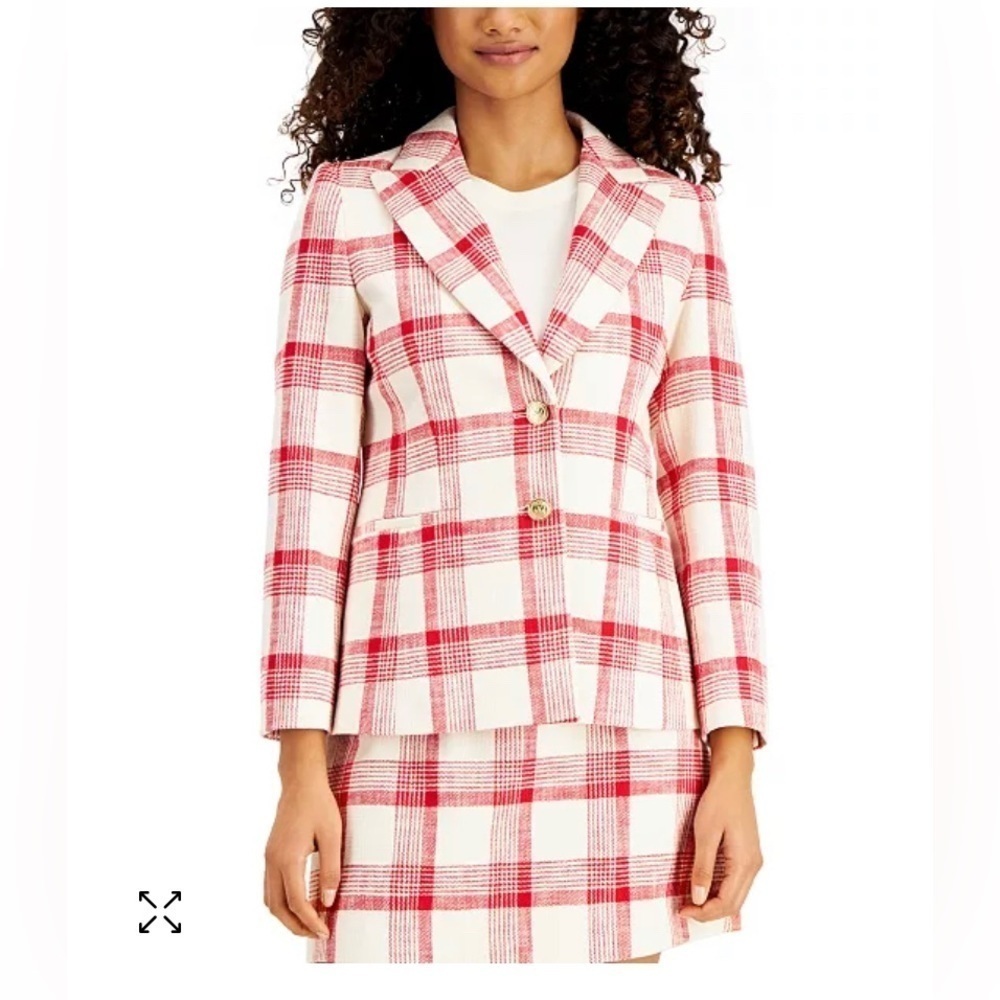 Marella Derris Red Basketweave Blazer